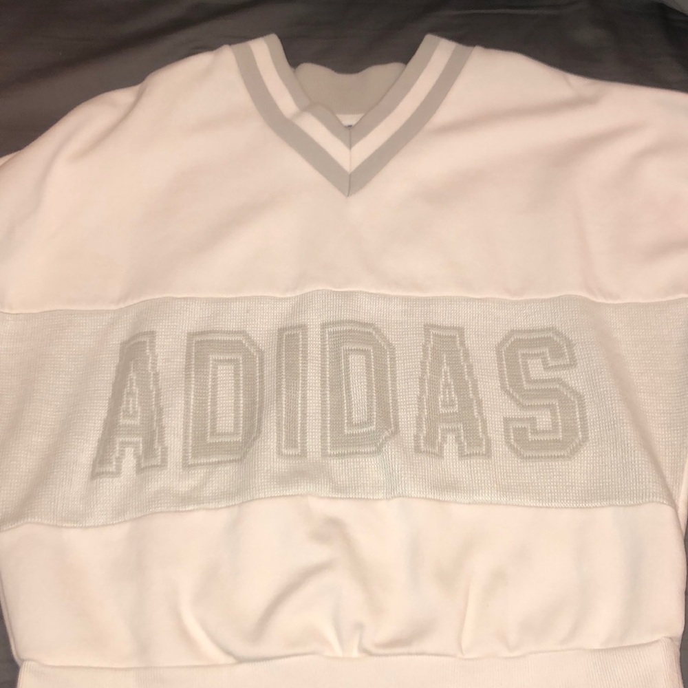 White Adidas Crewneck